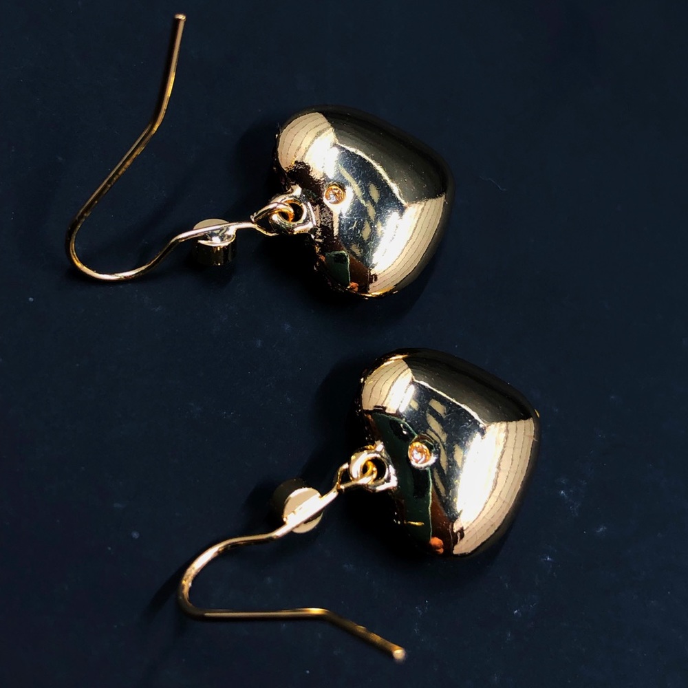 Juicy Couture Gold Tone Pink Crystal Heart Earrings - Picture 11 of 13